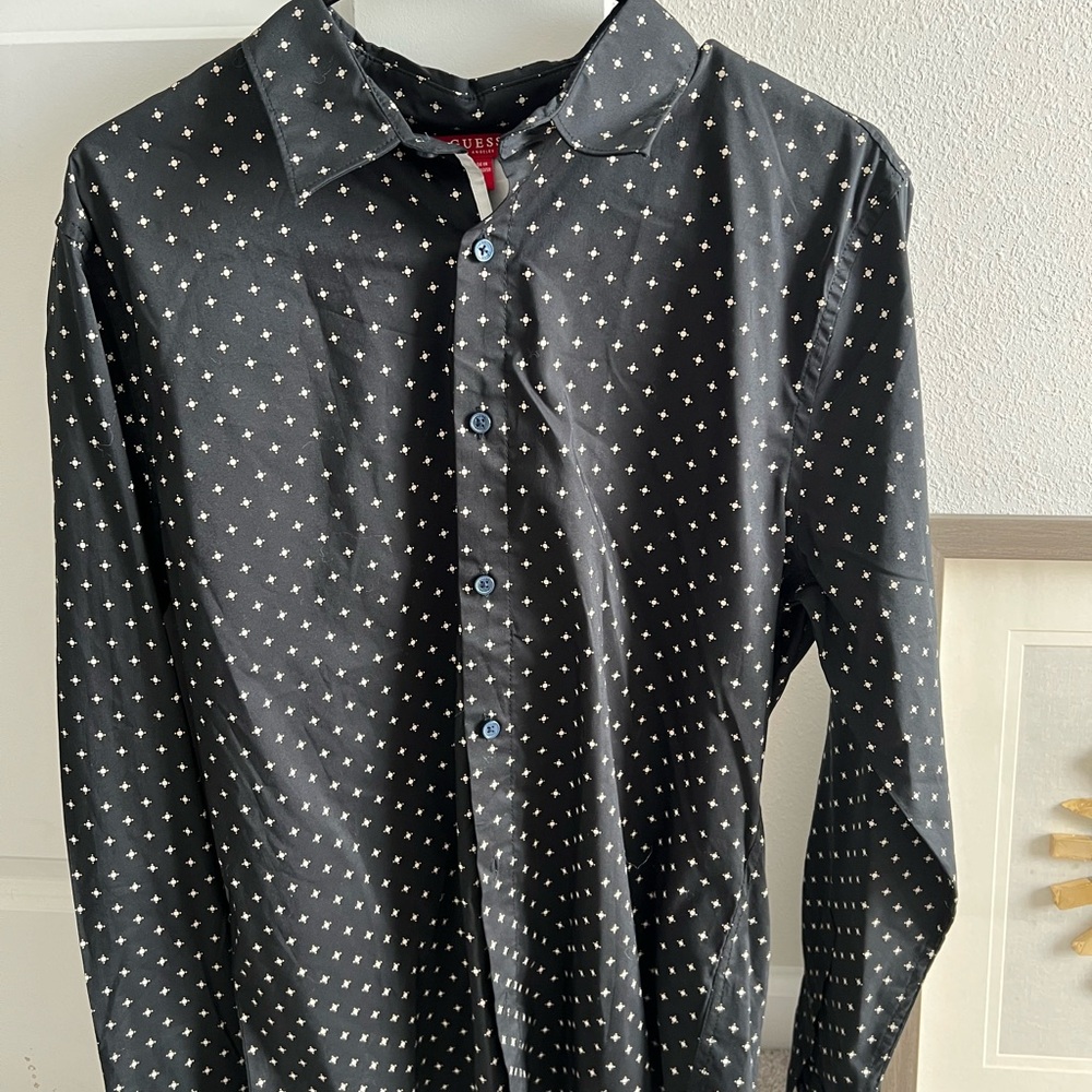 Guess Black Star Pattern Shirt